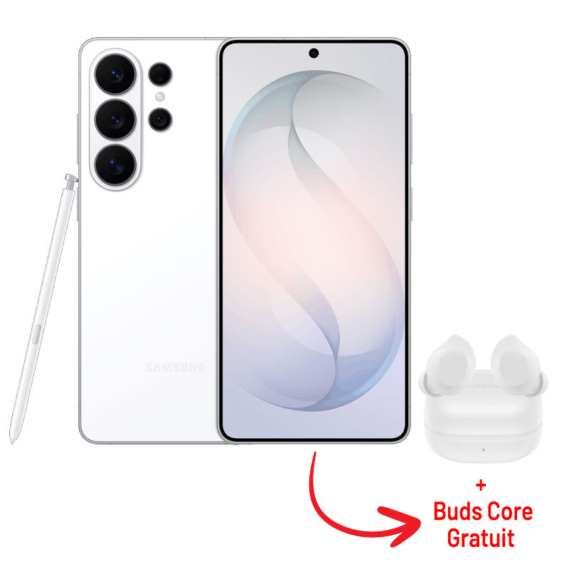 Smartphone Samsung Galaxy S26 Ultra 5G / 12 Go / 256 Go / Blanc + Buds Core Gratuit