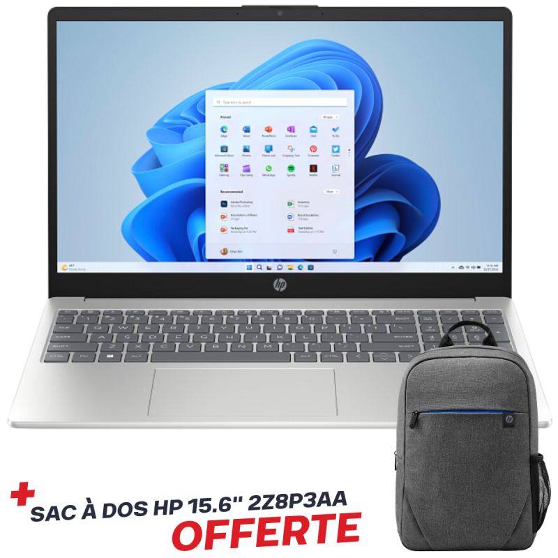 Pc Portable HP 15-fc0091nk / Ryzen 5 7520U / 8 Go / 512 Go SSD / Windows 11 / Bleu Avec Sac à dos HP Prelude 15.6" 2Z8P3AA Offerte