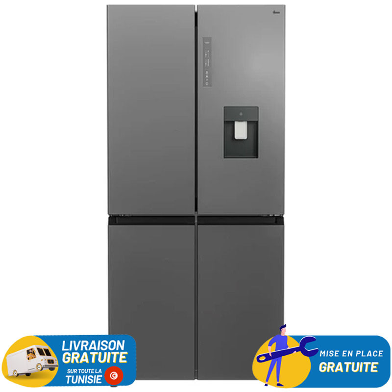 REFRIGERATEUR No Frost INVERTER SIDE BY SIDE 463 Litres / GRIS TITANIUM / Avec distributeur d'eau