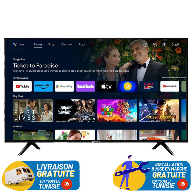 TV Hisense 43A4200G 43" UHD Android Smart TV / Noir