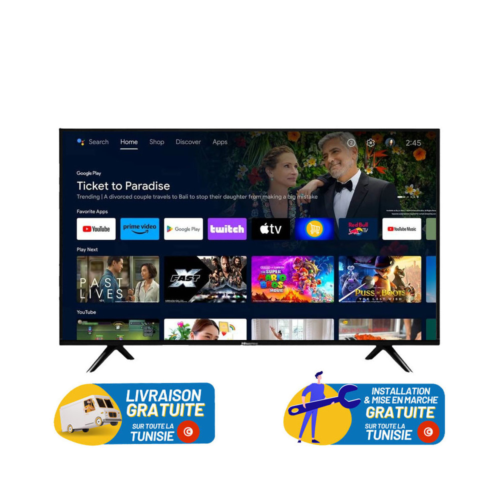 TV Hisense 43A4200G 43" UHD Android Smart TV / Noir