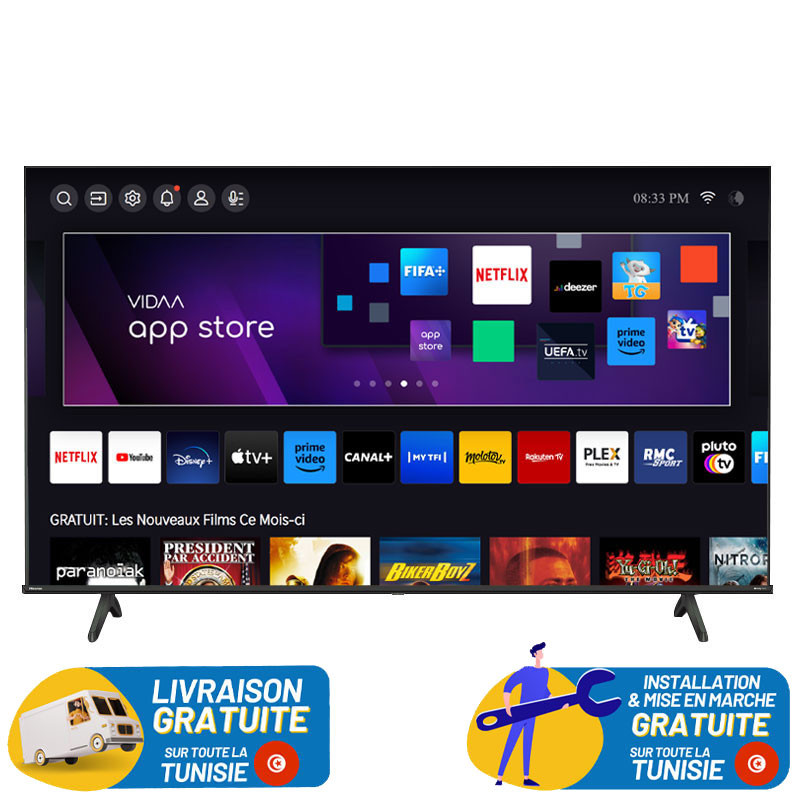 TV HISENSE A6N 55" Smart Série 4K UHD / Noir