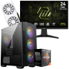 Setup Gamer Special Pc de Bureau Gaming / Ryzen 7 5700 / RX 9060 XT 8G / 16 Go Avec Écran Gaming MSI 24" Full HD IPS / 240 Hz