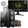 Setup Gamer Special Pc de Bureau Gaming / Ryzen 5 8400F / RX 9060 XT 8G / 16 Go Avec Écran Gaming MSI 24" Full HD IPS / 240 Hz