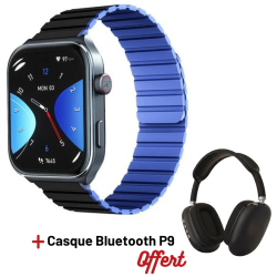 SMART WATCH KIESLECT KS2 / Bleu Avec Casque Bluetooth P9 Bleu