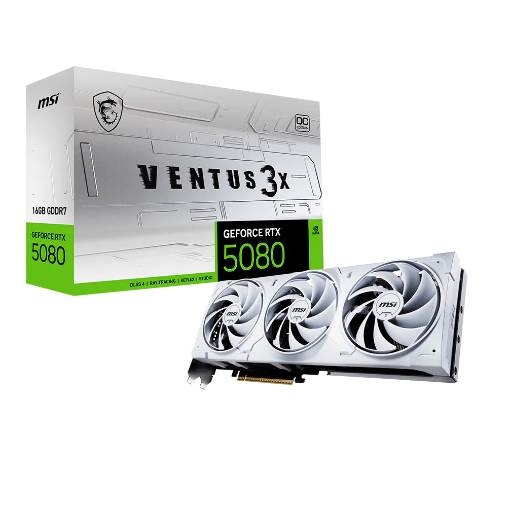 Carte graphique MSI GeForce RTX 5080 VENTUS 3X OC WHITE / 16 Go GDDR7