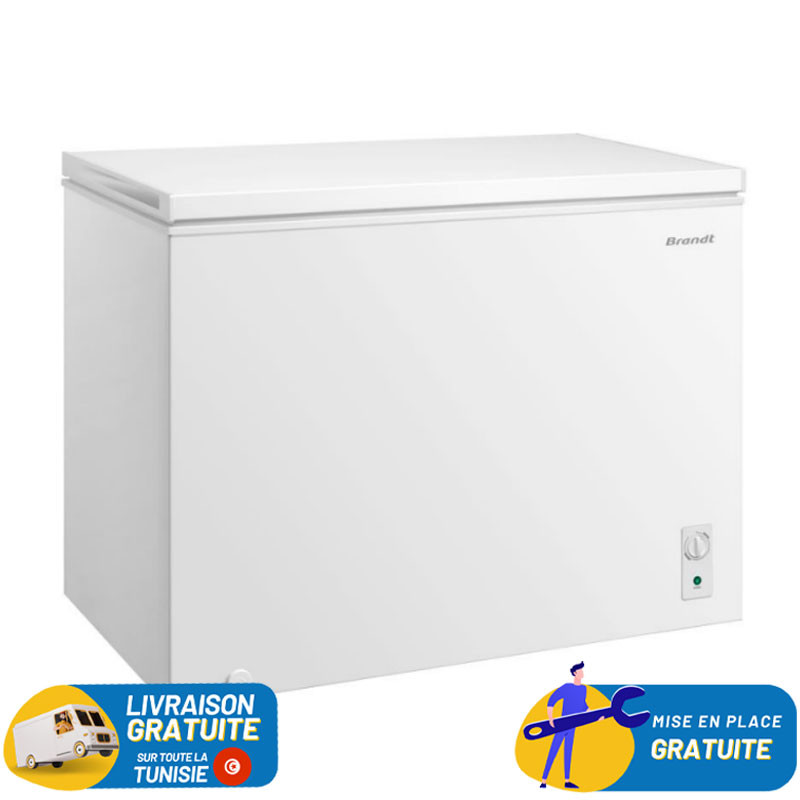 Congélateur coffre Brandt BFK747YSW / 400L / Blanc