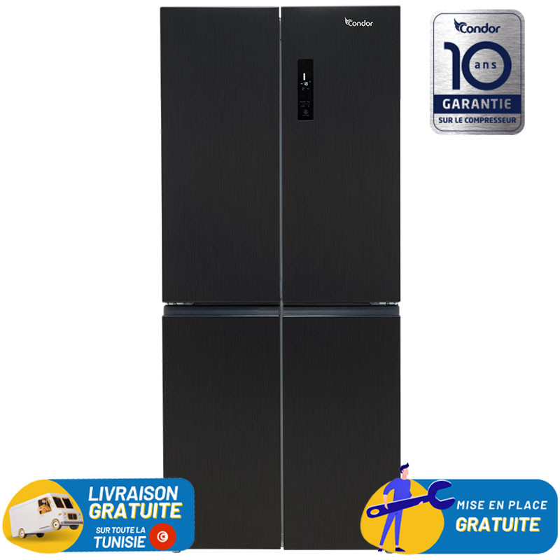 Réfrigérateur CONDOR No Frost INVERTER Side by Side 424 Litres / Dark Inox