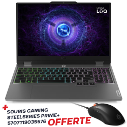Pc Portable Gamer Lenovo LOQ 15IAX9 / i5-12600HX / RTX 3050 6G / 16 Go DDR5 / 512 Go SSD / Windows 11 / Gris + Souris Offerte