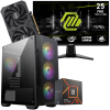 Setup Gamer Special Pc de Bureau Gaming / Ryzen 5 8400F / RTX 5050 8G / 16 Go Avec Écran Gaming MSI MAG 24.5" Full HD IPS / 200 Hz