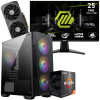 Setup Gamer Special Pc de Bureau Gaming / Ryzen 5 5500 / RTX 5060 8G / 16 Go Avec Écran Gaming Asus TUF Gaming 24.5" Full HD VA / 200 Hz