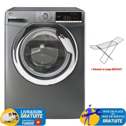Lave linge Hoover H-WASH 300 LITE 10.5 KG Smart / 1400 trs / Silver + Séche Linge Gratuit