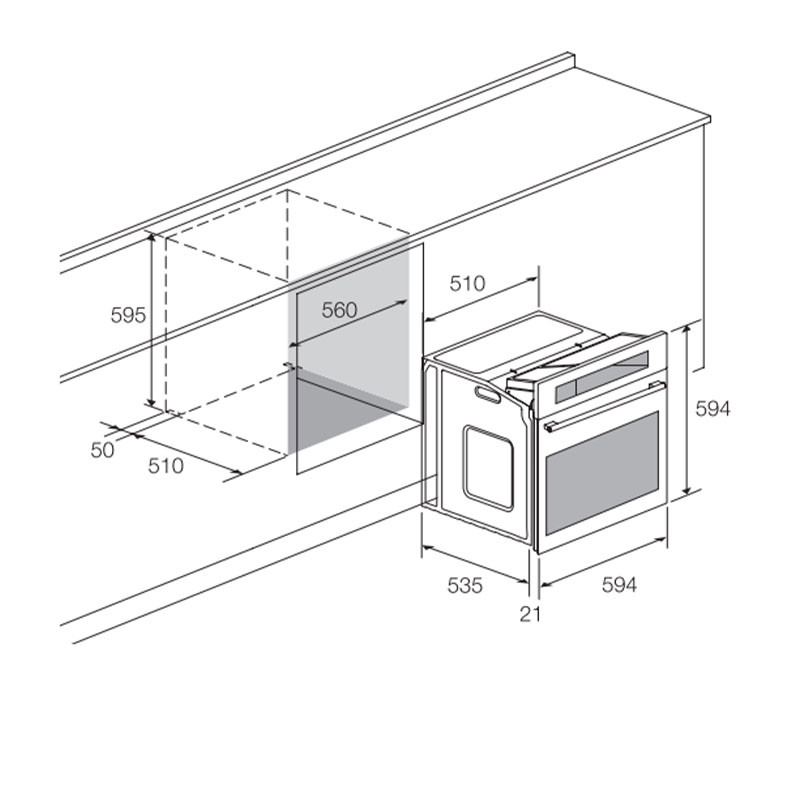 Four Encastrable Focus F525X / 60cm / Inox