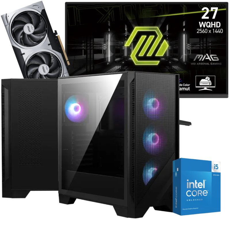 Setup Gamer Special Pc de Bureau Gaming / i5-14600KF / RTX 5060 Ti 8G / 32 Go Avec Écran Gaming MSI MAG 275QF 27" WQHD IPS / 180 Hz