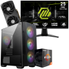 Setup Gamer Special Pc de Bureau Gaming / Ryzen 5 5500 / RTX 5060 Ti 8G / 16 Go Avec Écran Gaming MSI MAG 24.5" Full HD IPS / 200 Hz
