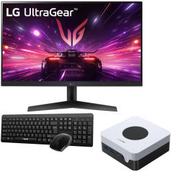 Mini Pc de bureau BCHUWI LarkBox X / i3-1220P / 8 Go / 256 Go SSD / Windows 11 / Blanc Avec Écran Gaming LG 24GS60F 24'' Full HD IPS 180 Hz