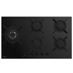 Plaque Vitro Cristal FOCUS 5 Feux THERMOCOUPLE 90CM / NOIR