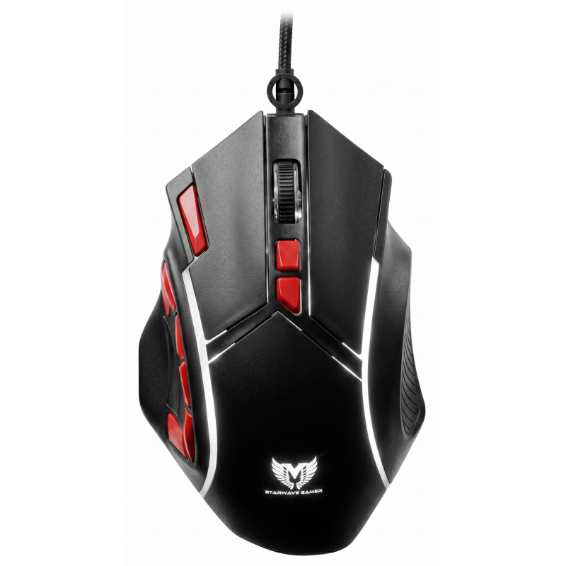 SOURIS GAMER FILAIRE STAR WAVE GM1137 RÉTROÉCLAIRAGE RGB /  NOIR
