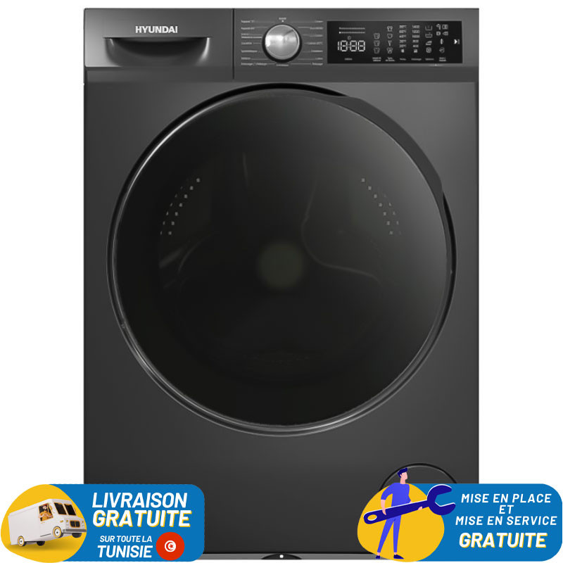 Machine à Laver Hyundai 10Kg INVERTER 1400 TR / Gris