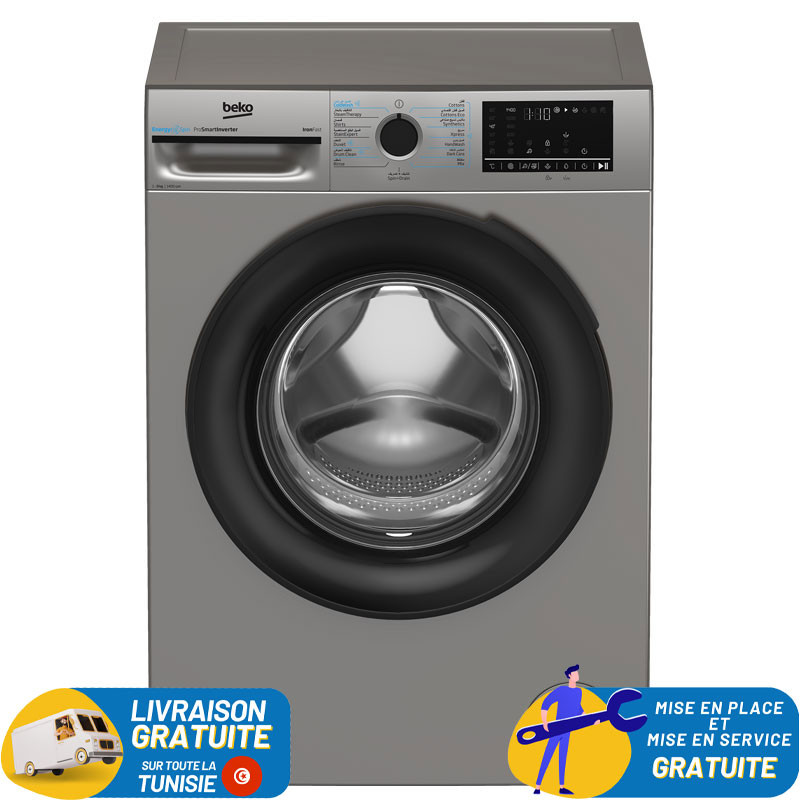 LAVE LINGE BEKO 8KG 1400trs/min INVERTER / SILVER