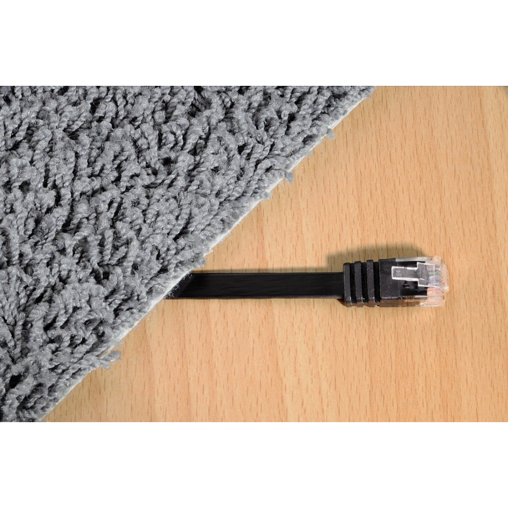 Câble réseau plat Hama CAT5 RJ45 Blindé UTP 1.8m Noir