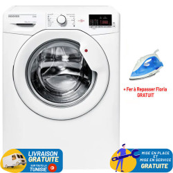 LAVE LINGE FRONTAL HOOVER 7KG BLANC + Fer à Repasser Floria Gratuit