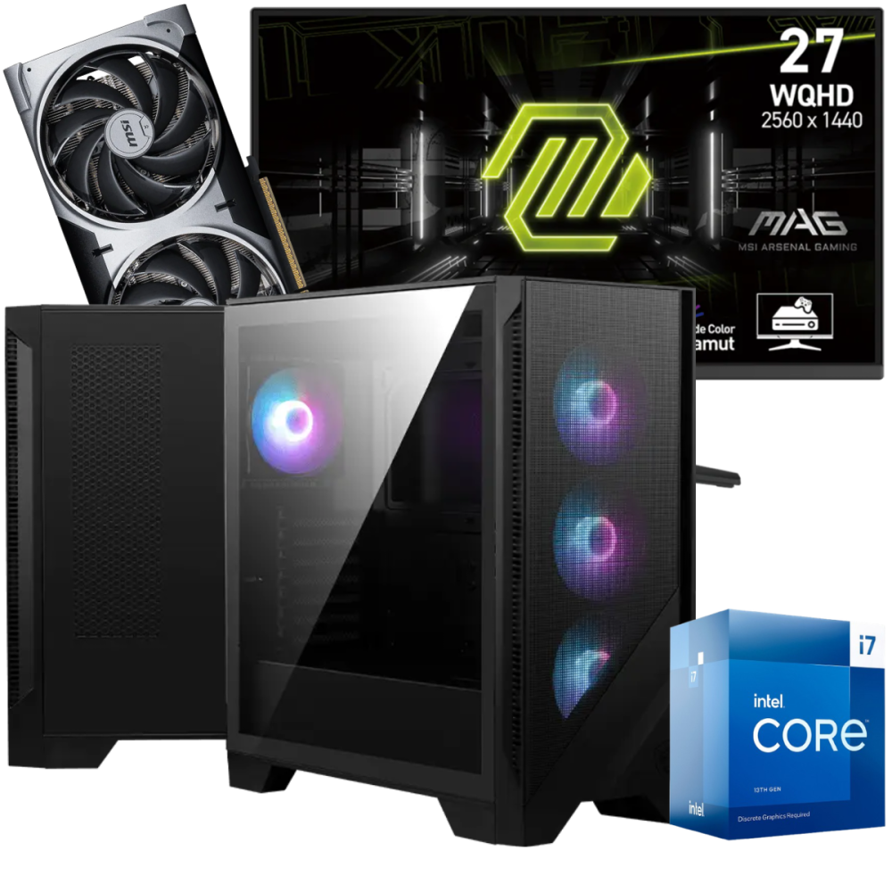 Setup Gamer Special Pc de Bureau Gaming / i7-13700F / RTX 5070 12G / 32 Go Avec Écran Gaming MSI MAG 27" WQHD IPS / 180 Hz