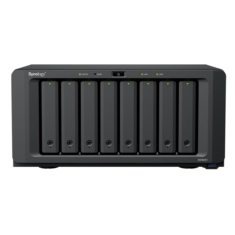SYNOLOGY DiskStation DS1825+ 8Bays Ryzen V1500B 4-core 8GB 2x2.5GbE RJ45 36M