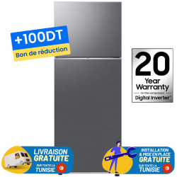 Réfrigérateur Samsung No Frost INVERTER Double Portes 460 Litres Silver + 100DT Bon de Réduction