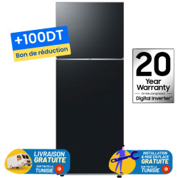 Réfrigérateur Samsung No Frost INVERTER Doubles Portes 460 Litres Noir + 100DT Bon de Réduction