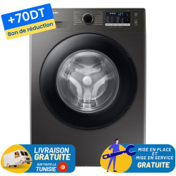 Machine à Laver Frontale Samsung WW80TA046AX 8Kg / Inox / + 70 DT Bon de Réduction
