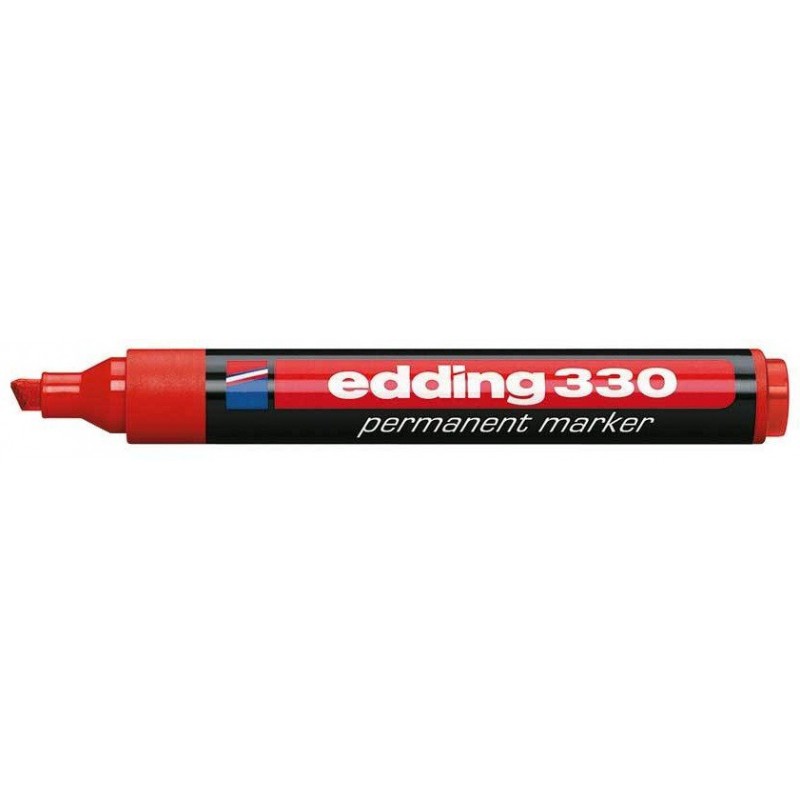 Marqueur permanent avec fonction clip Edding 330 / Rouge