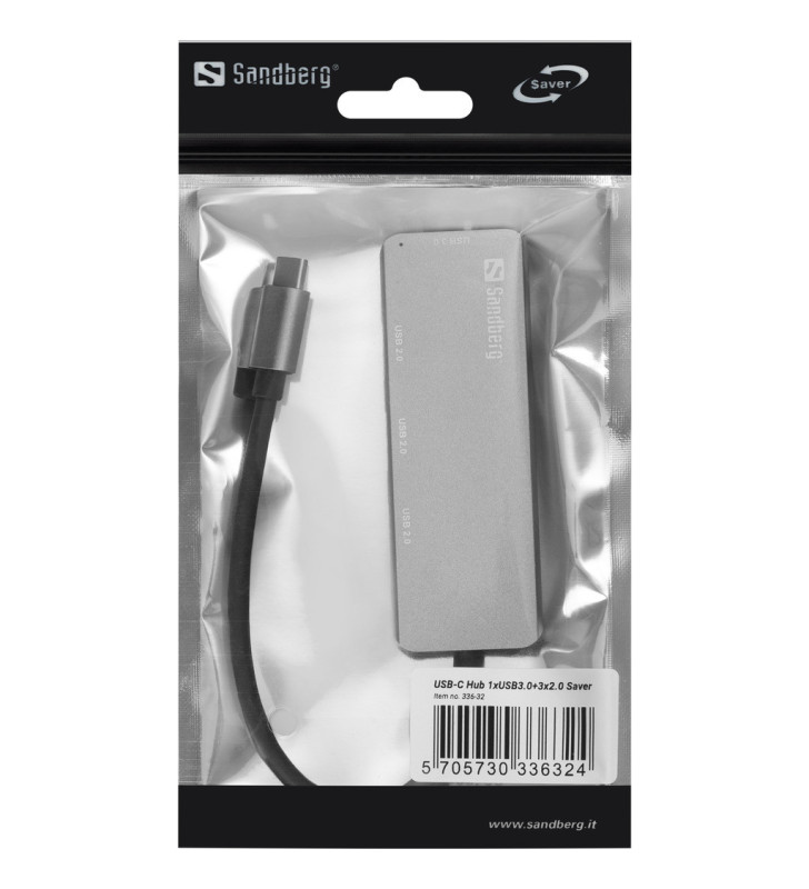 SANDBERG HUB USB-C 1 x USB 3.0 / 3 x USB 2.0 SAVER