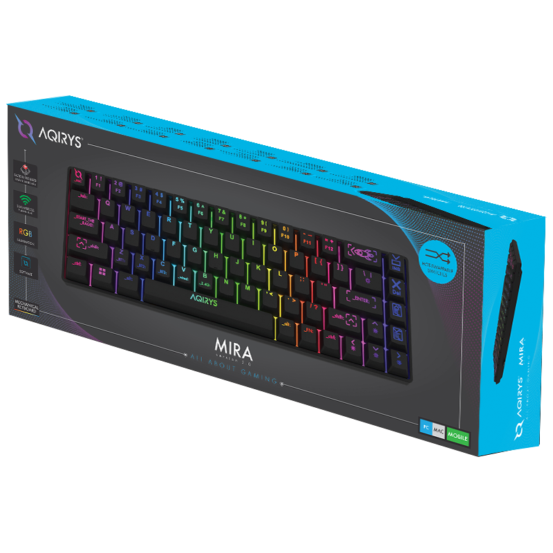 Clavier Gamer Mécanique AQIRYS MIRA V2 / Anti-ghosting / RGB / Black