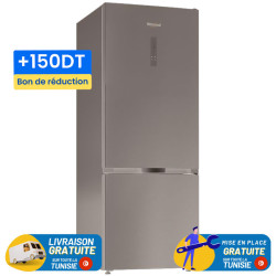 REFRIGERATEUR WHIRLPOOL NO FROST Combiné 6é sens 475 Litres / INOX avec Afficheur + 150 DT BON DE REDUCTION
