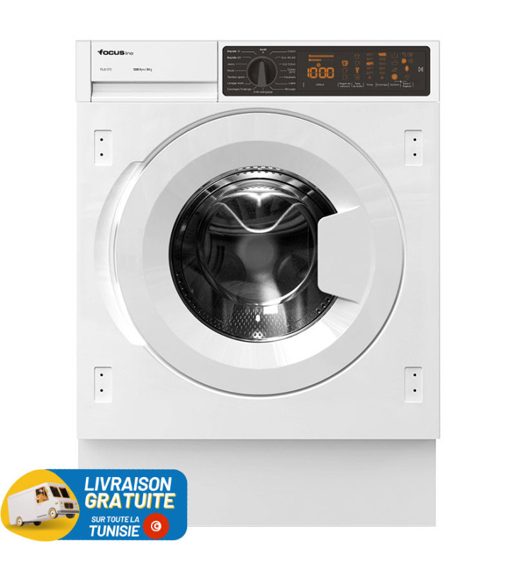 Lavez Linge FOCUS Encastrable 8Kg / 1200TR / Blanc