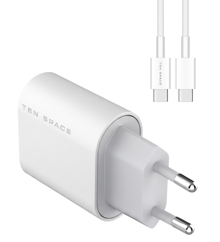 Chargeur Ten Space 20W USB TYPE C-TYPE C PD3.0 / Blanc