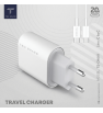 Chargeur Ten Space 20W USB TYPE C-TYPE C PD3.0 / Blanc