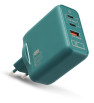 Chargeur rapide Ten Space GAN 70W USB TYPE C + USB-A / Vert
