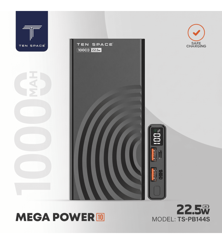 Power Bank Ten Space 10000mAh 22.5W / Noir
