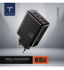 Chargeur Ten Space GAN 65W 2 USB-A + 2 TYPE C / Noir