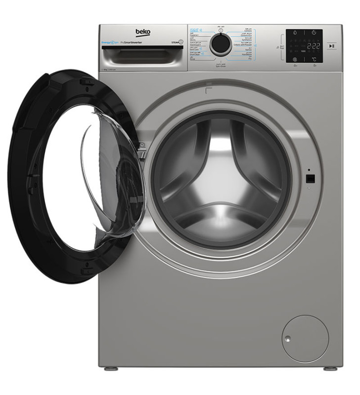 Machine à laver frontale BEKO 8KG PRO SMART INVERTER / GRIS