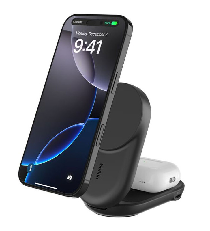 Support de charge pliable 2-en-1 Belkin Artemis QI2 25 W / Noir