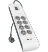 Multiprise BELKIN 6 prises avec ports USB x 2 / cordon d'alimentation 2M / Blanc