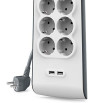 Multiprise BELKIN 6 prises avec ports USB x 2 / cordon d'alimentation 2M / Blanc