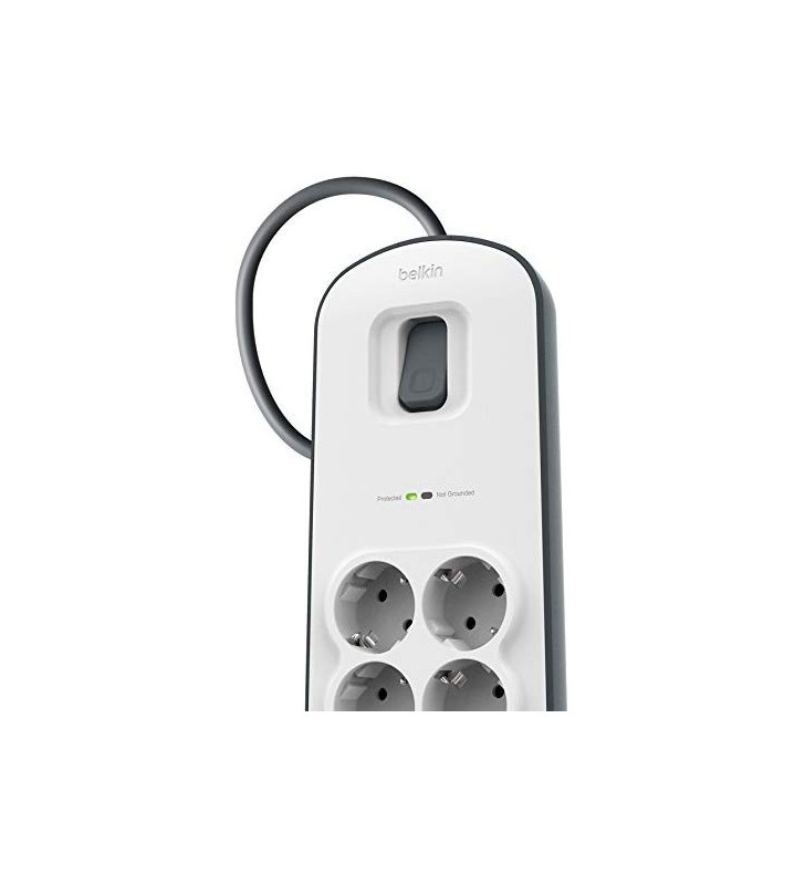 Multiprise BELKIN 6 prises avec ports USB x 2 / cordon d'alimentation 2M / Blanc