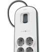 Multiprise BELKIN 6 prises avec ports USB x 2 / cordon d'alimentation 2M / Blanc