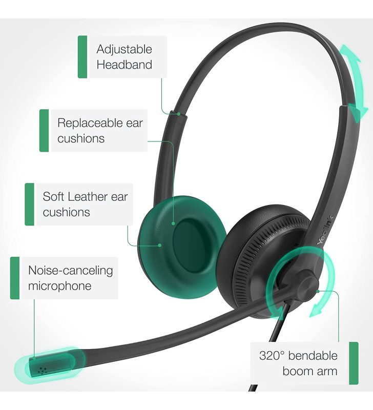 Micro casque bureaux YeaLink UH34 Dual / certifiée Microsoft Teams
