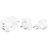 Chargeur secteur BELKIN BoostCharge Pro GaN 3 ports 100 W + kit de voyage / Blanc