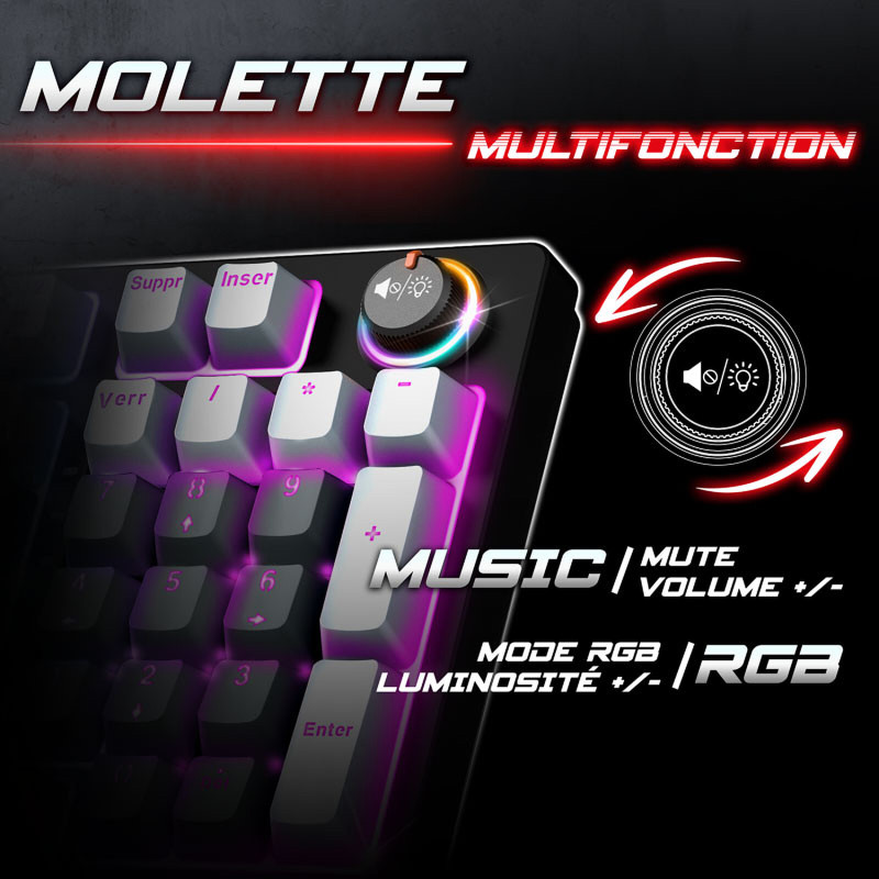 Clavier Gaming Filaire Mécanique Spirit Of Gamer XPERT K350 RGB / Brown Switch / Gris